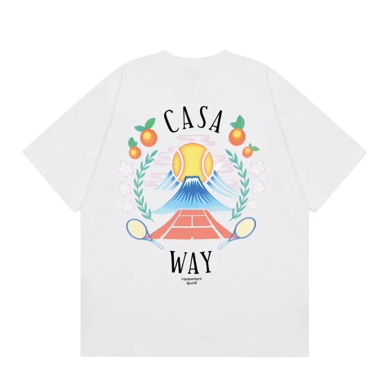 Casablanca Graphic Tee Casa Blanca Column Print — C152 white