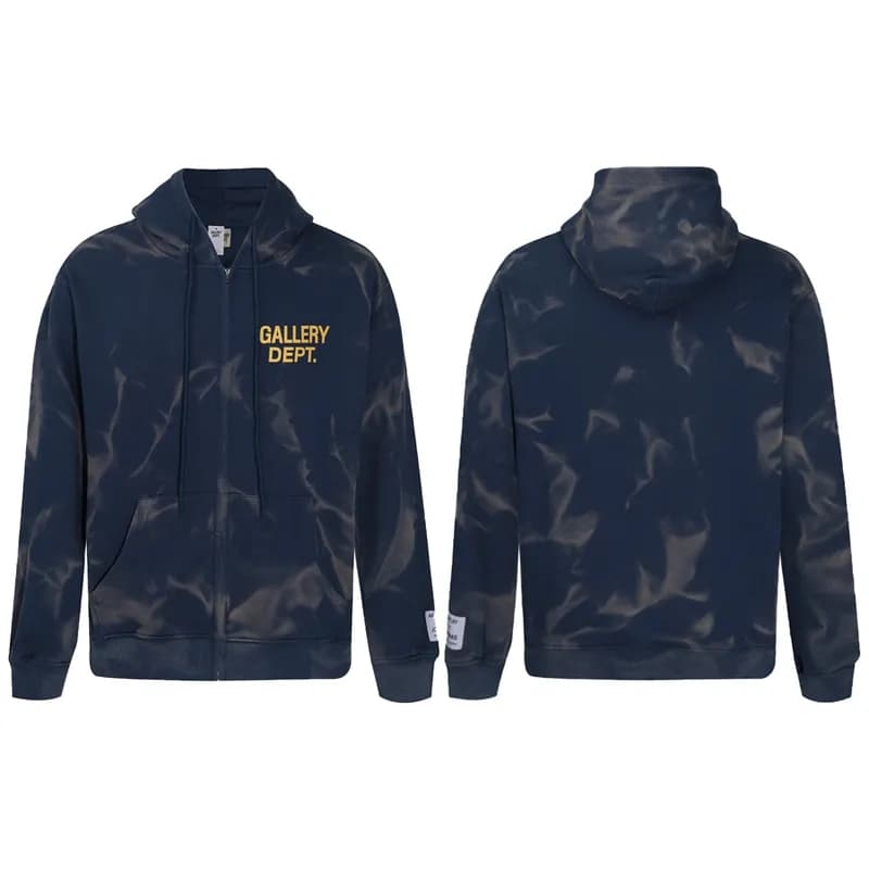 Gallery Dept. Zip-Up Hoodie Tie-Dye — 930 navy blue