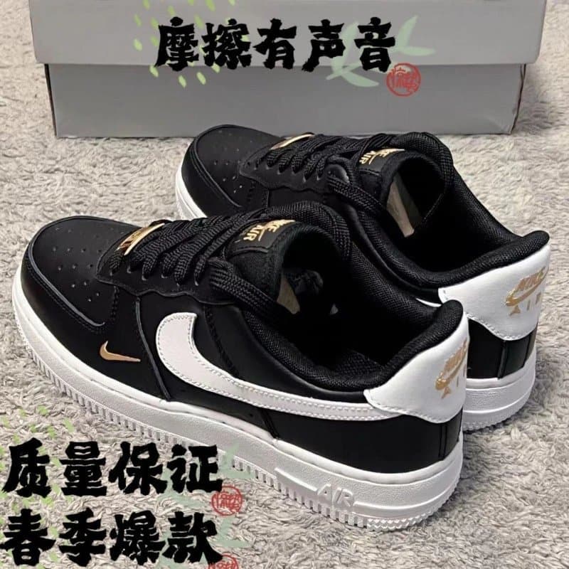 Nike Air Force 1 Low Triple Black — 黑白金钩 **纯原-春季爆款-极速发货