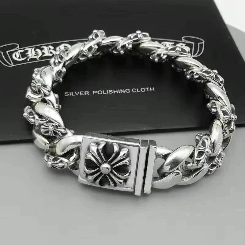 Chrome Hearts Cross Link Bracelet Sterling Silver — 5