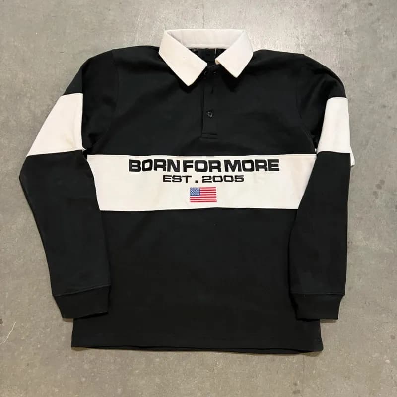 Rugby Shirt Striped Polo with Patches — JZPOLOS5-58