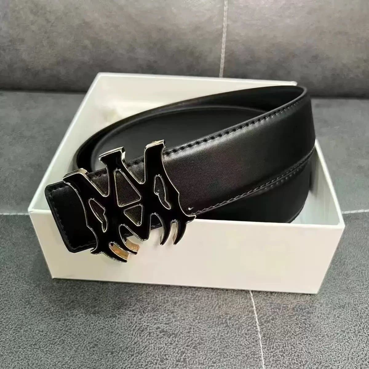 Chrome Hearts Belt Double Cross Logo Buckle — AM金黑扣平纹