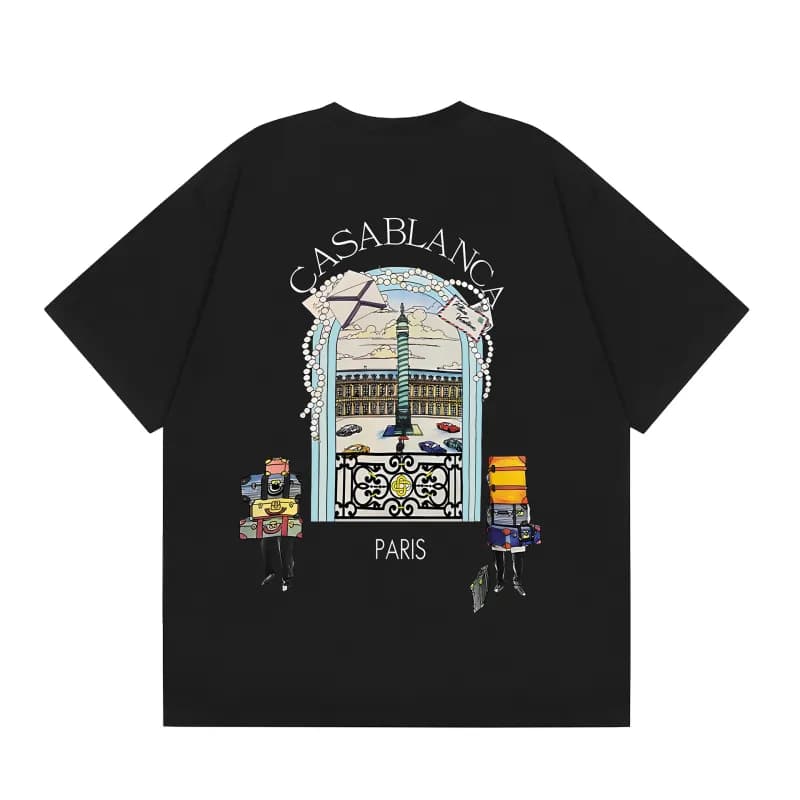 Casablanca Graphic Tee Casa Blanca Column Print — C151 black