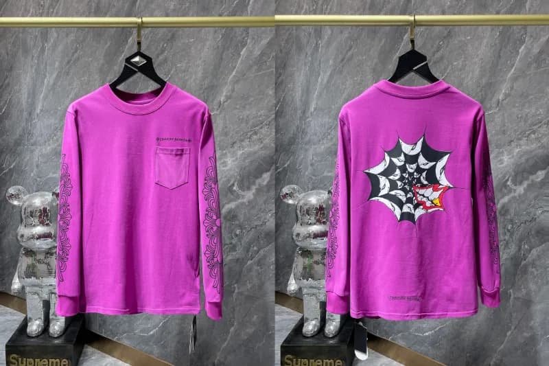 Chrome Hearts Long Sleeve Tee Blue Cross Print — 8596 purple
