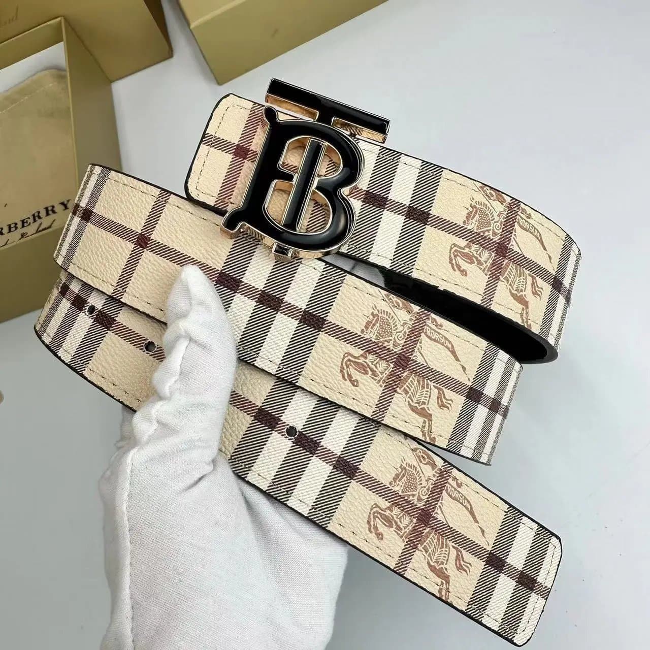 Burberry Monogram Belt Checkered Reversible — 21