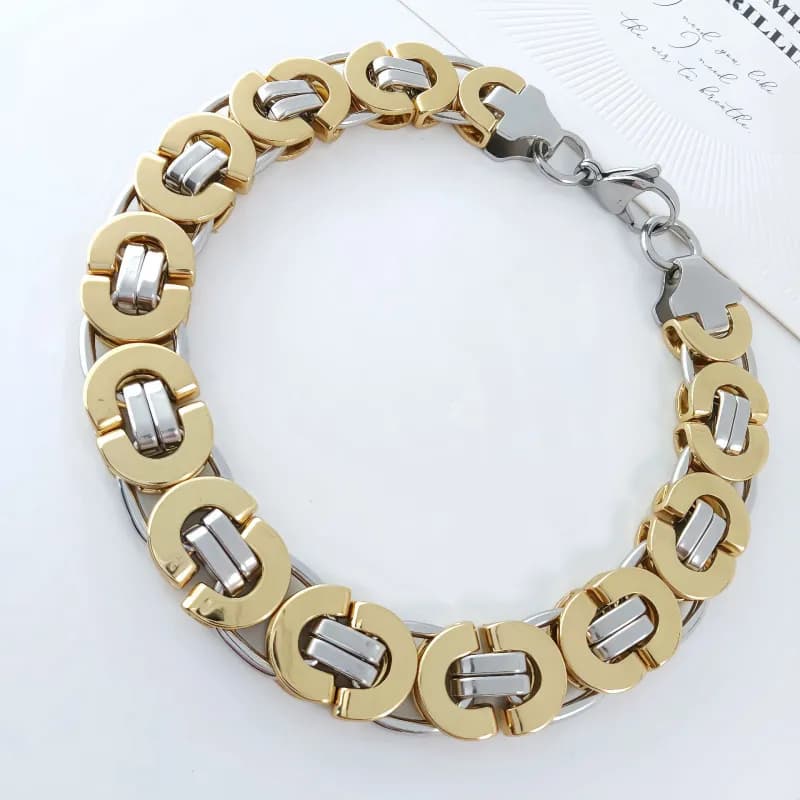 Chrome Hearts Link Chain Set Gold Tone — 11mm钢间金色手链