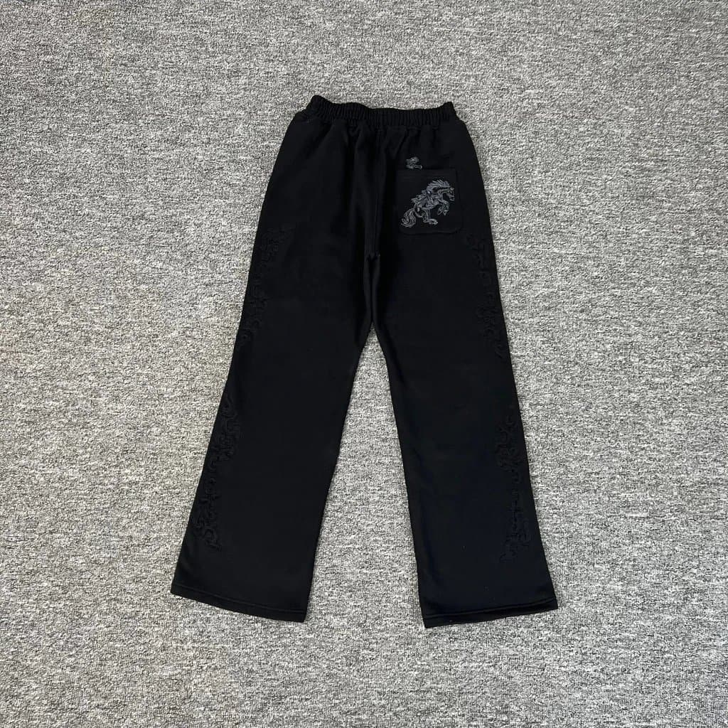 Travis Scott Hooded Sweatshirt Rodeo Embroidery — 506西部抓绒慢跑卫裤(黑)