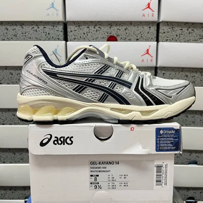 Asics GEL-KAYANO 14 White/Black — 银黑 1203A961-100