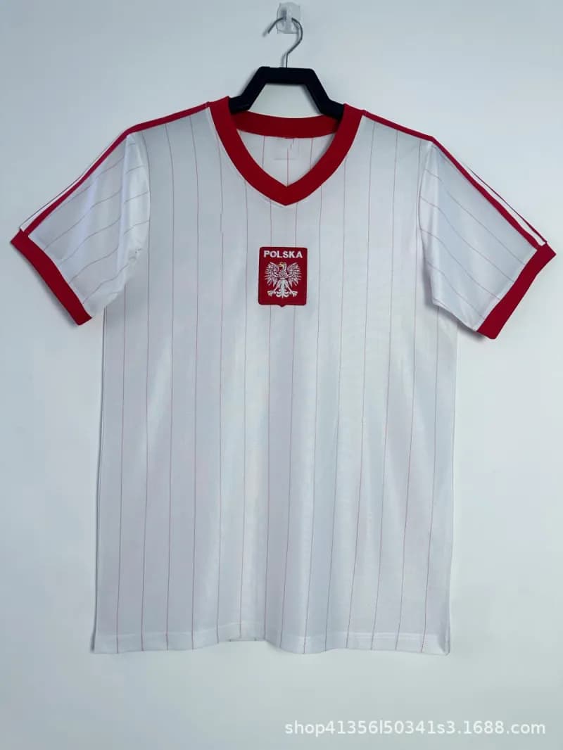 Adidas V-Neck Soccer Jersey Team Crest Edition — 1982 poland home game