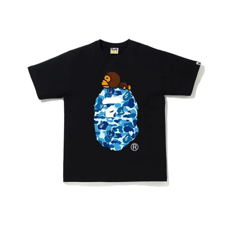 BAPE T-Shirt A Bathing Ape Logo Print — 713黑蓝