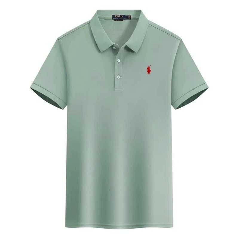 Polo Ralph Lauren Polo Shirt Custom Slim Fit — 抹茶绿-红标