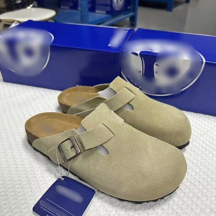 Birkenstock Boston Clog Suede — 0321卡其色