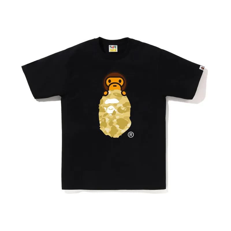 BAPE T-Shirt A Bathing Ape Logo Print — 荧光绿 1015黑黄