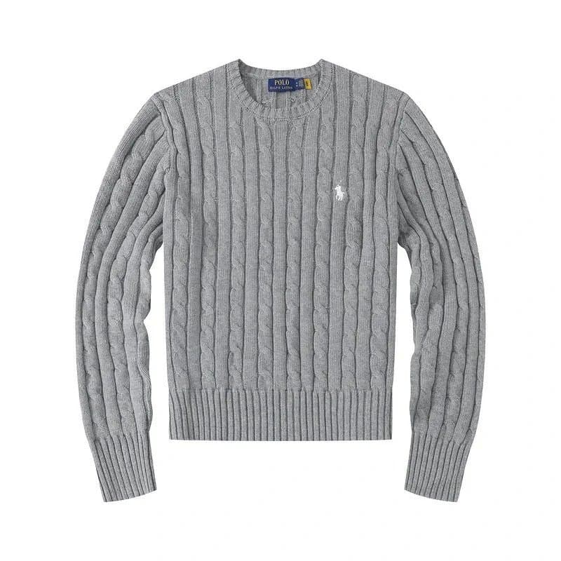 Polo Ralph Lauren Cable Knit Sweater Classic Cable — 8501女款圆领灰色