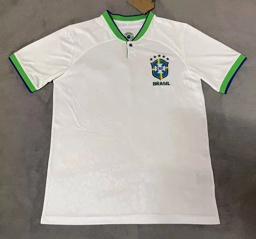 Nike Soccer Jersey Corinthians Crest — Green Collar White Brazil