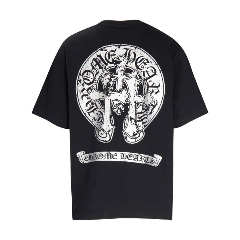 Off-White × Chrome Hearts T-Shirt Cross Logo Print — 6005黑