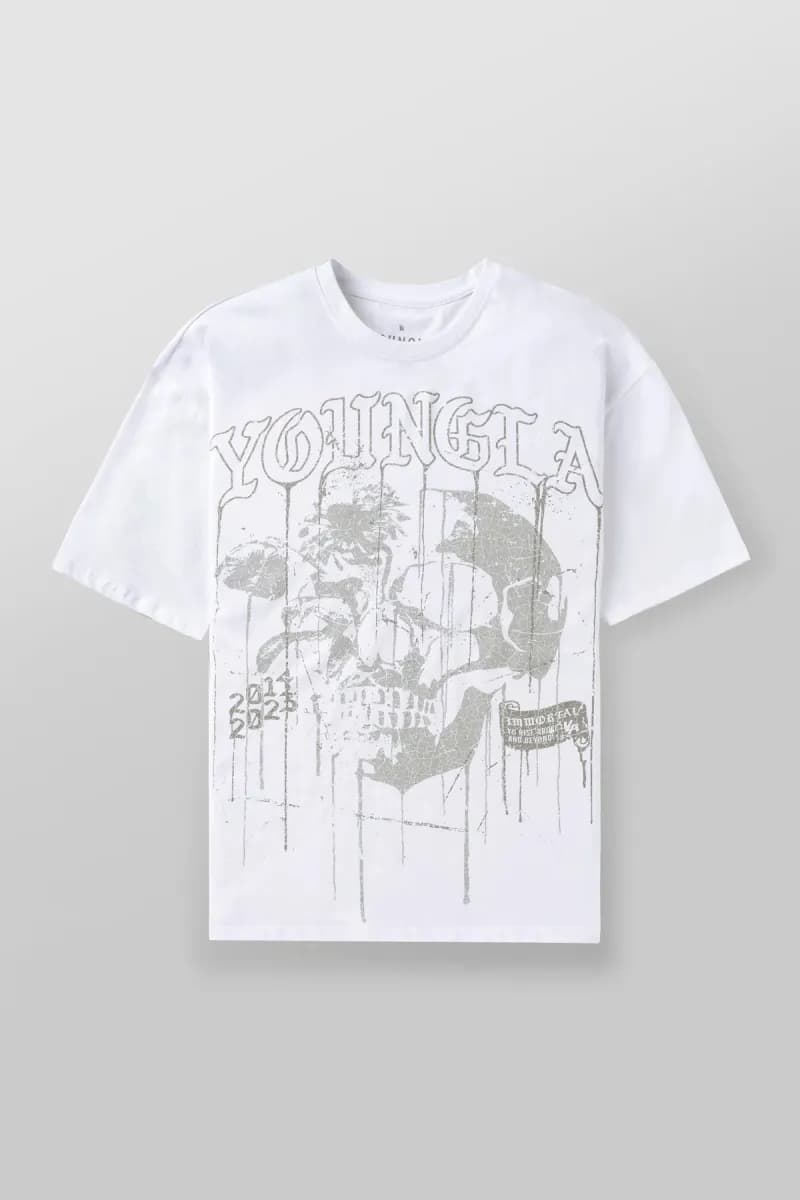 Graphic Tee Skull Print — White