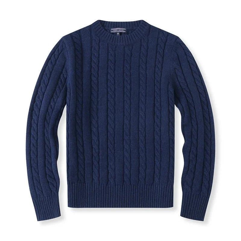 Polo Ralph Lauren Cable Knit Sweater Classic Cable — 6010汤米男款宝蓝色