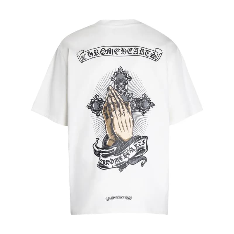 Chrome Hearts T-Shirt Cross Motif Back Print — 6064白