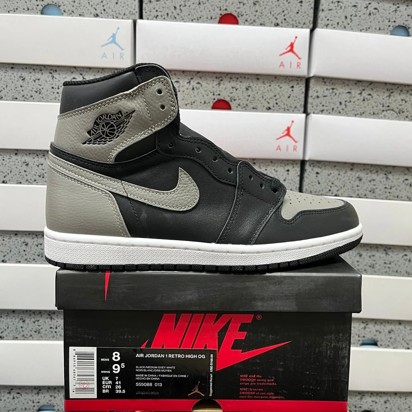 Air Jordan 1 Retro High OG Black/Medium Grey/White