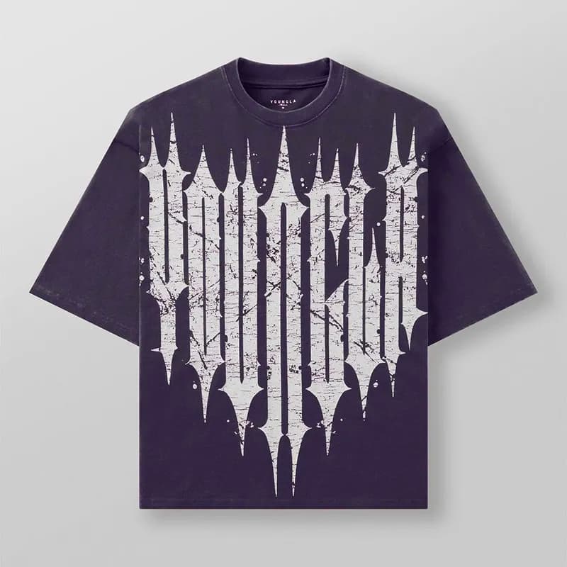 Travis Scott Graphic Tee Blood Drip Logo — 紫色