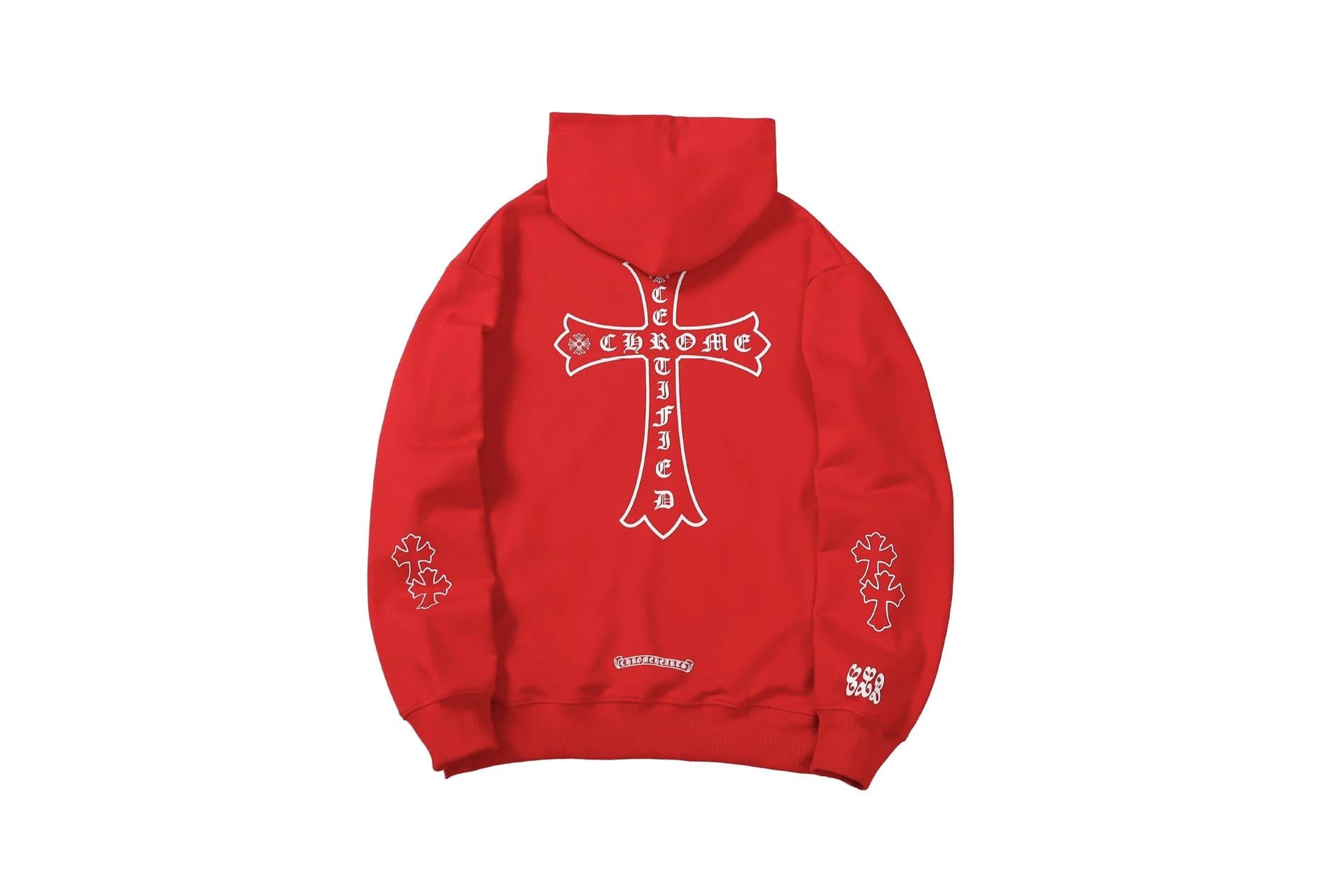 Chrome Hearts Hooded Sweatshirt Checkered Flags & Teeth Graphic — 红色mp8881
