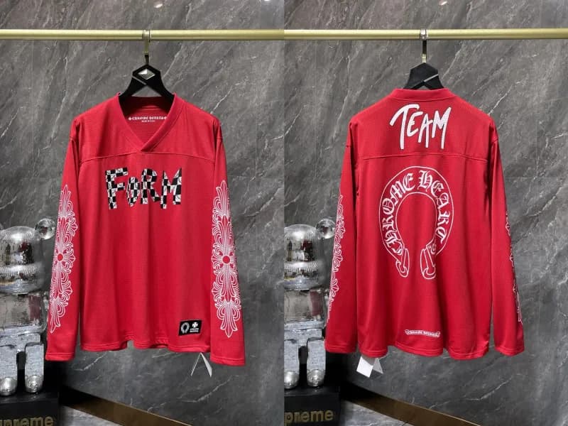 Chrome Hearts Long-Sleeve Mesh Top FORM Team Graphic