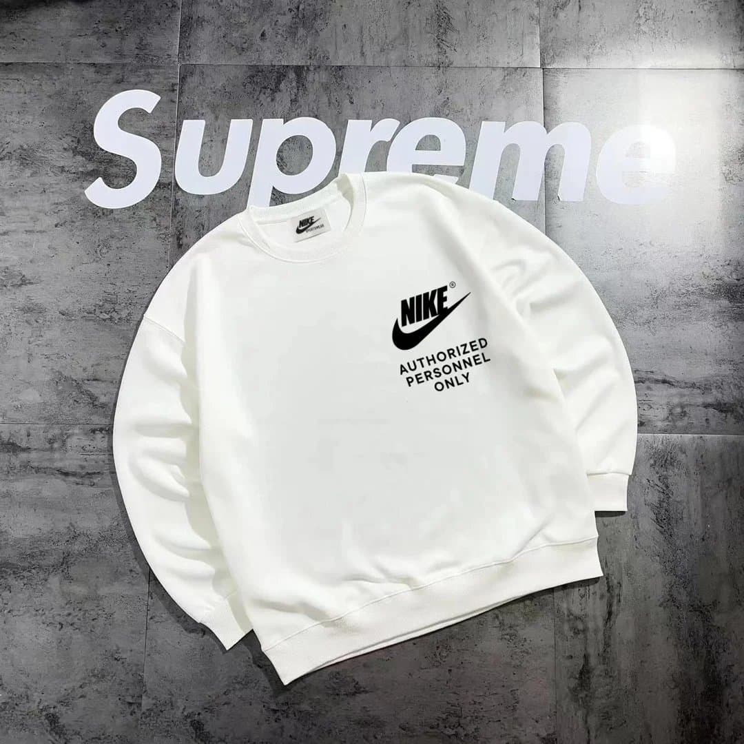 Nike × Supreme Crewneck Sweatshirt Authorized Personnel Only