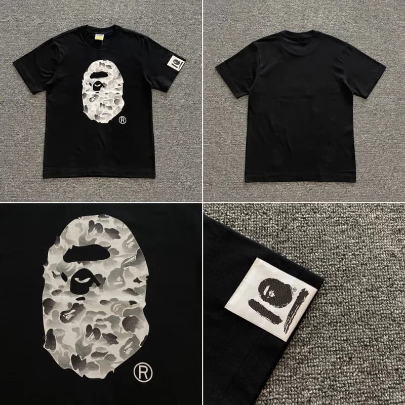 BAPE × Human Made A Bathing Ape T-Shirt Camouflage Ape Head — XX106黑色