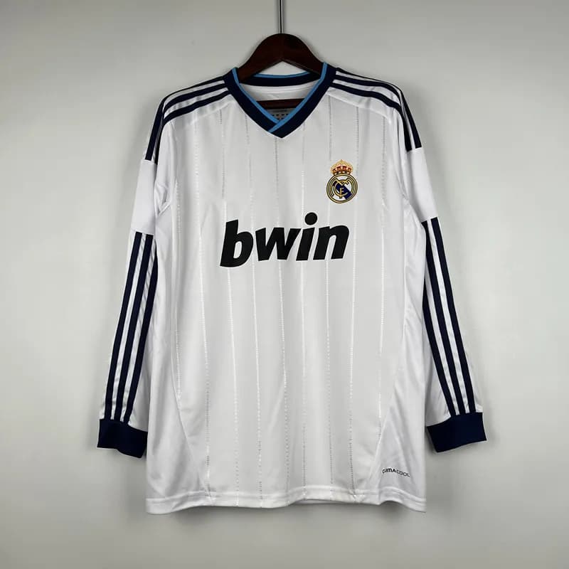 1992-93 Home Shirt Sharp Sponsor — 12-13 real madrid home long sleeves