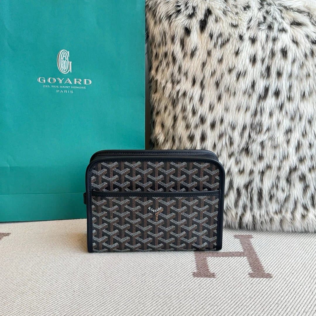 Goyard Saint Louis Pouch Monogram Canvas — Black-黑色