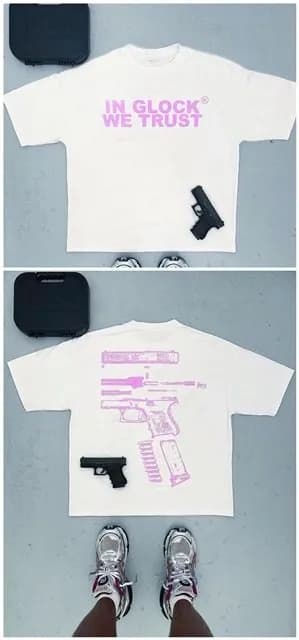 Graphic T-Shirt In Glock We Trust — X1紫字母(白色)