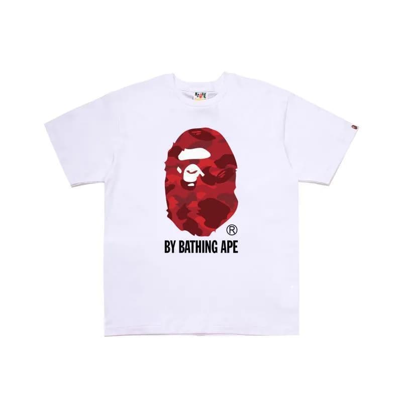 BAPE Graphic Tee Camouflage Ape Head — D167白红色