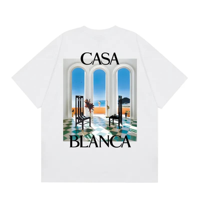 Graphic Tee Casa Blanca Logo Print — c173白