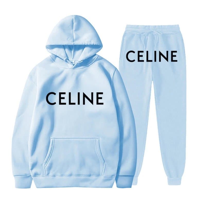 Celine Logo Sweatpants Heather Grey — 31