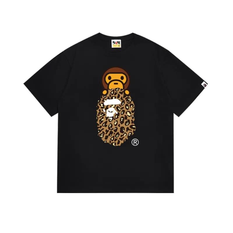 BAPE Graphic Tee A Bathing Ape Logo — 167 black and yellow
