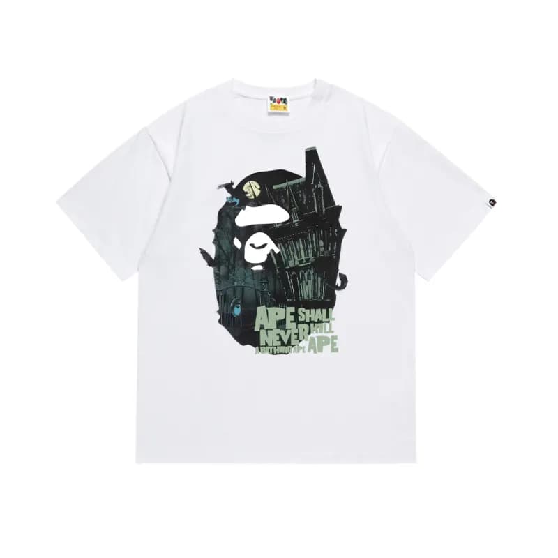 Sp5der Graphic Tee Blue Flame Skull — 147白