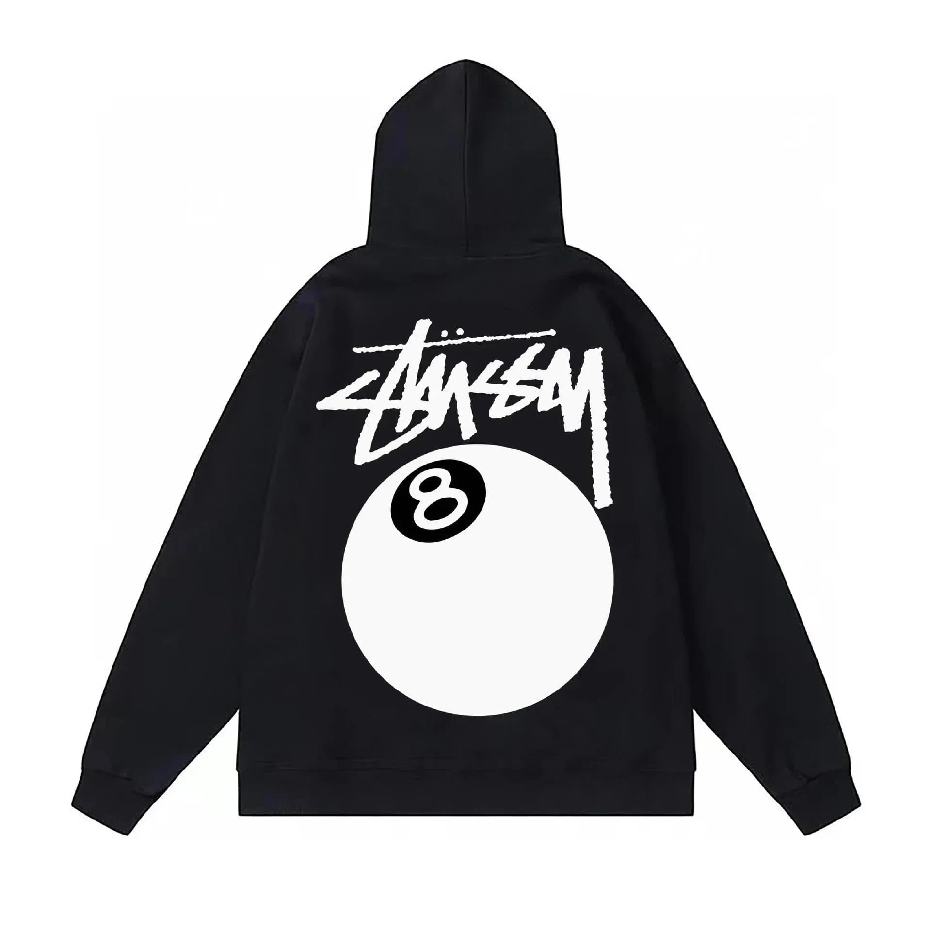 Stüssy Hooded Sweatshirt City Script Back Print — 04黑色白