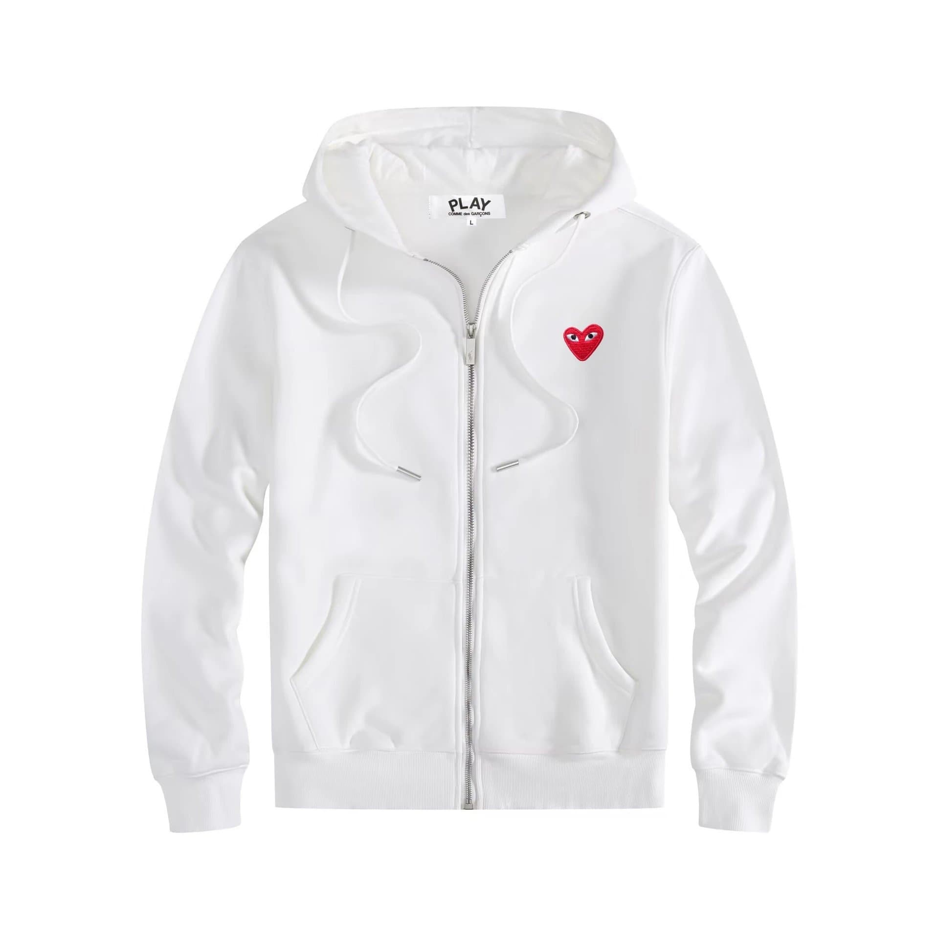 Comme des Garçons Jogger Pants Heart Logo — 拉链白色红眼