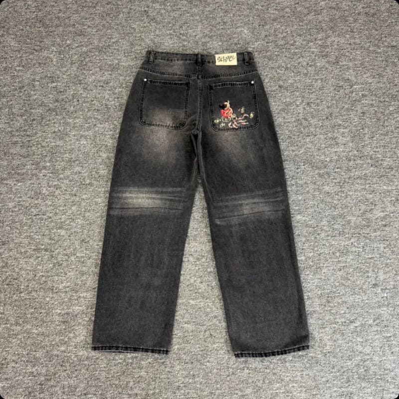BAPE Patchwork Jeans Custom Back Patch — 017