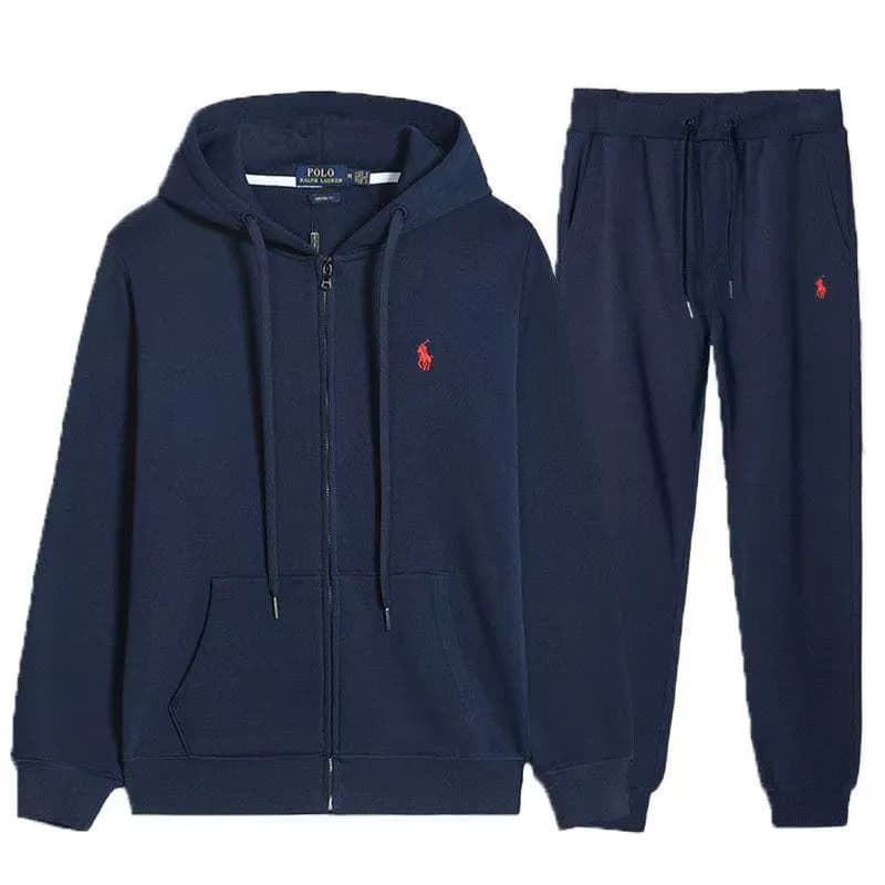 Polo Ralph Lauren Hoodie and Joggers Set Classic Fit — 棉-套装藏青红标
