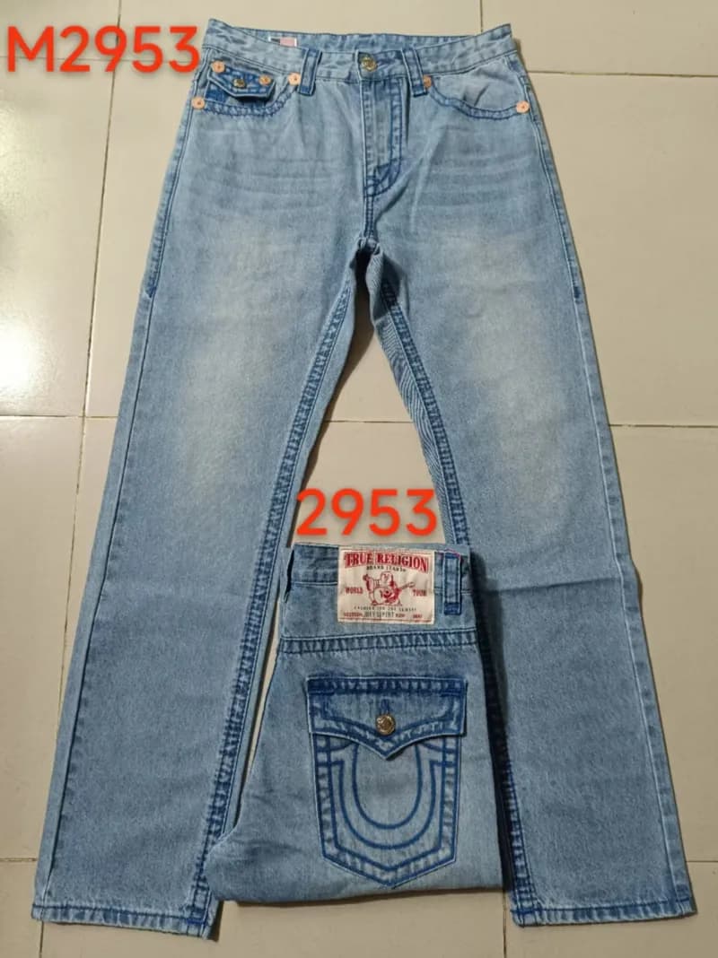 Straight Fit Jeans Splatter Paint — 宝蓝色蓝线 M2953