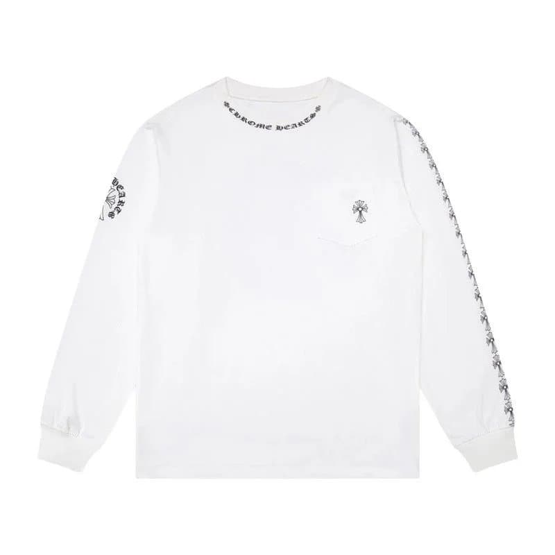 Chrome Hearts Long Sleeve Tee Cross Logo & Scroll Sleeves — A24