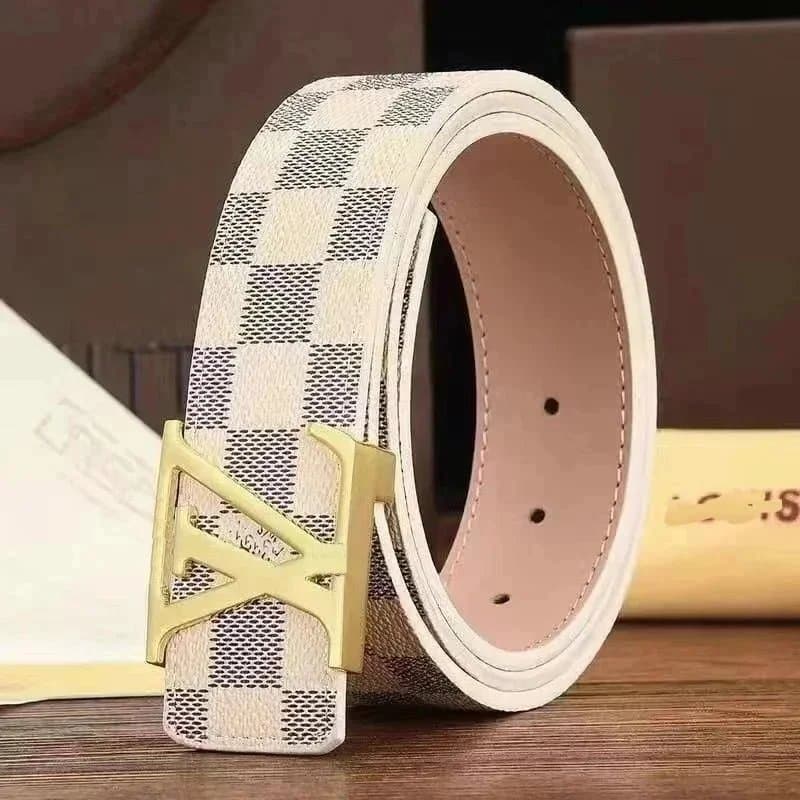 Louis Vuitton LV Monogram Belt Embossed Leather — 白格金扣【赠送打孔器】