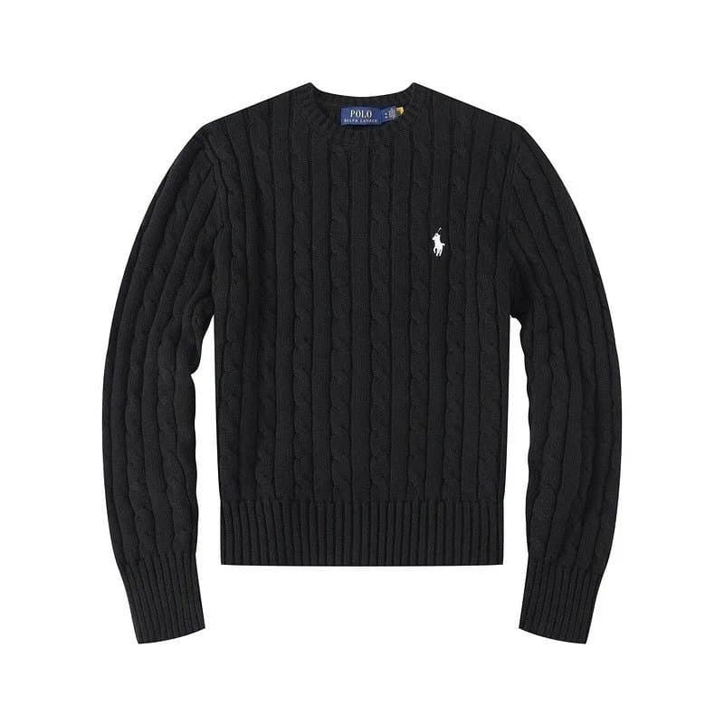 Polo Ralph Lauren Cable Knit Sweater Classic Cable — 8501女款圆领黑色