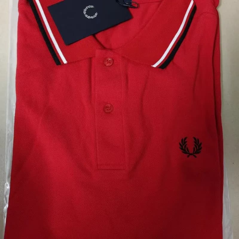 Polo Shirt Laurel Wreath — 大红色白黑边