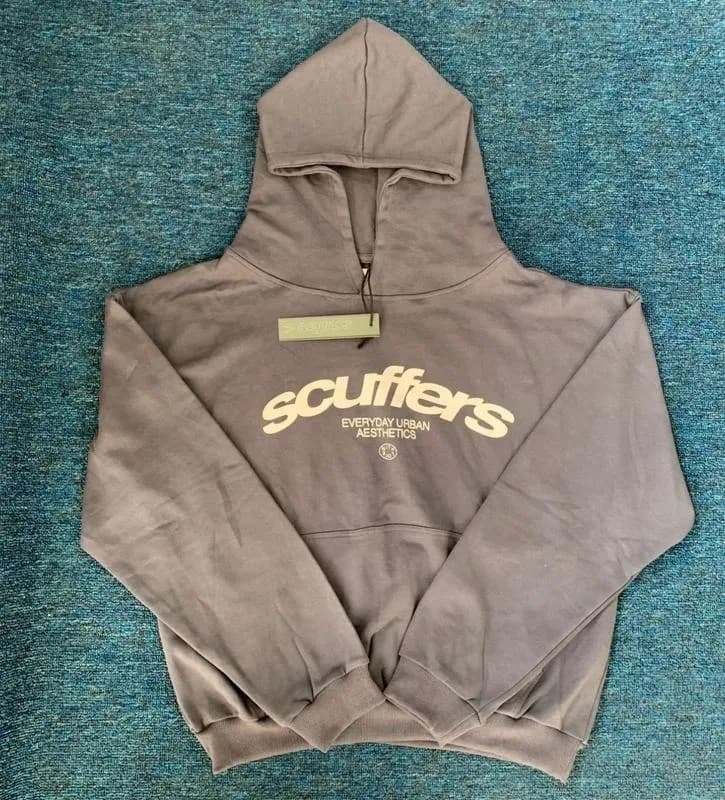 Scuffers Hoodie Embroidered Logo — SCU506-咖色+纯棉+吊牌logo