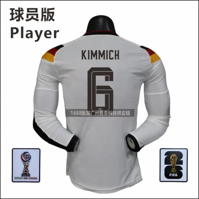 Adidas Germany Home Jersey Player Version — 长袖6号(带臂章)