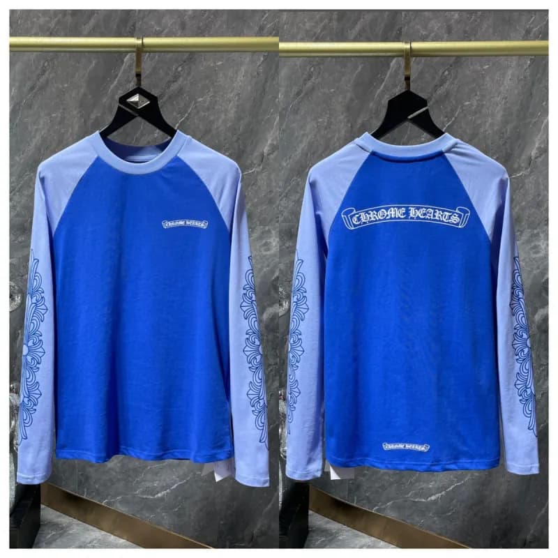Raglan Long Sleeve Tee Chrome Hearts Crest — 8681