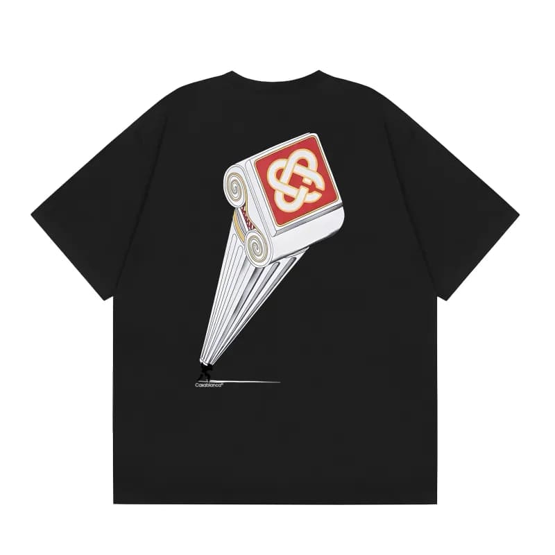 Casablanca Graphic Tee Casa Blanca Column Print — C106 black